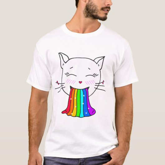 かわいいTシャツトレンディーカスタマイズの笑顔のかわいい猫 Tシャツ (正面)