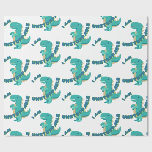 かわいいTレックスとやる気を起こさせる引用文 ラッピングペーパー (フラット)