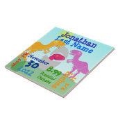 かわいいTレックスの恐竜の生まれたばかりのな卵の男の子の誕生 タイル (側面)