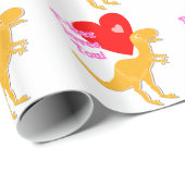 かわいいTレックスの恐竜愛! ラッピングペーパー (ロールコーナー)