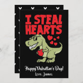 かわいいTレックスディーノバレンタインデー | Iハート シーズンカード (正面/裏面)