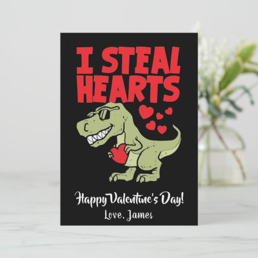 かわいいTレックスディーノバレンタインデー | Iハート シーズンカード (スタンド正面)