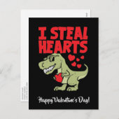 かわいいTレックスディーノバレンタインデー | Iハート シーズンポストカード (正面/裏面)