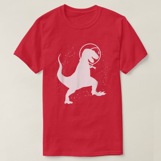 かわいいTレックス恐竜宇宙宇宙飛行士メンズウィメンズ Tシャツ (デザイン正面)