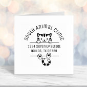 かわいいTabby Cat獣医クリニックのアーチアドレス セルフインキングスタンプ