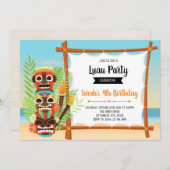 かわいいtikiのパーティの招待状 招待状 (正面/裏面)