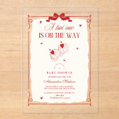 かわいいTini Oneは赤ちゃんシャワーの途中にある アクリル招待状 (正面)