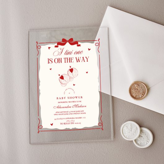 かわいいTini Oneは赤ちゃんシャワーの途中にある アクリル招待状