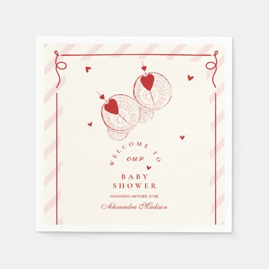 かわいいTini Oneは赤ちゃんシャワーの途中にある スタンダードカクテルナプキン (正面)