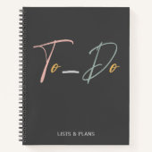 かわいいTo Doリストとプランスクリプトタイポグラフィ ノートブック (正面)