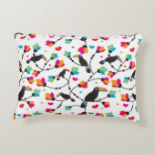 かわいいtoucan鳥の熱帯イラストレーション アクセントクッション (裏面)