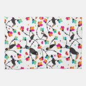 かわいいtoucan鳥の熱帯イラストレーション キッチンタオル (横)