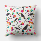 かわいいtoucan鳥の熱帯イラストレーション クッション (裏面)