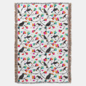 かわいいtoucan鳥の熱帯イラストレーション スローブランケット (正面縦)