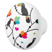 かわいいtoucan鳥の熱帯イラストレーション セラミックノブ (右)