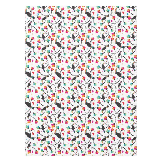 かわいいtoucan鳥の熱帯イラストレーション テーブルクロス (正面)