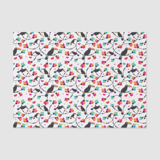 かわいいtoucan鳥の熱帯イラストレーション 薄葉紙 (正面)