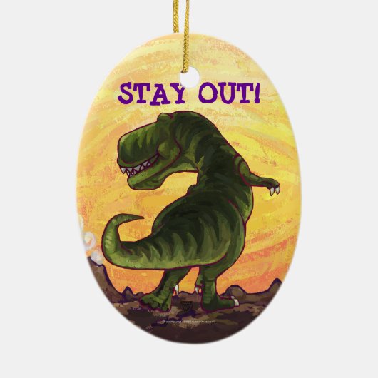 かわいいTRexの天地個人的な部屋の装飾 セラミックオーナメント (裏面)