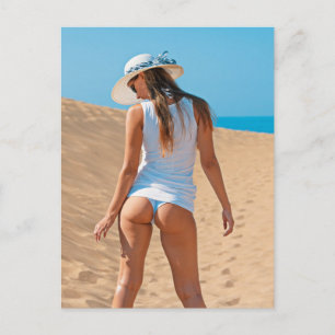 かわいいTushy Bikiniガール写真 ポストカード