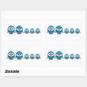 かわいいTwitterの鳥の家族漫画 長方形シール (シート)