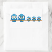 かわいいTwitterの鳥の家族漫画 長方形シール (バッグ)