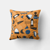 かわいいufoエイリアン宇宙船，惑星，銀河系船 クッション (裏面)