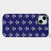 かわいいUFOパターン iPhoneケース (裏面横)