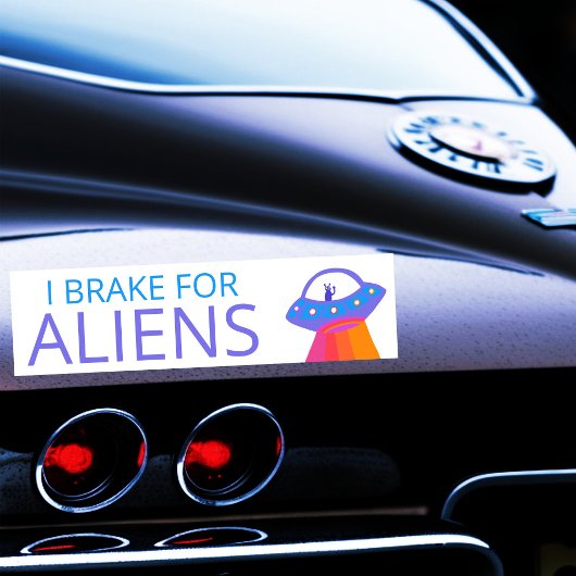 かわいいUFO宇宙船エイリアンのための私ブレーキ バンパーステッカー