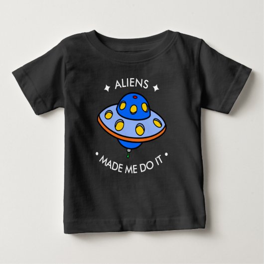かわいいUFO |のおもしろいなエイリアン ベビーTシャツ (正面)