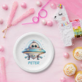 かわいいUFO パーソナライズされた ペーパープレート (パーティー)