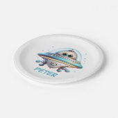 かわいいUFO パーソナライズされた ペーパープレート (アングル)