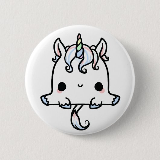 かわいいUnicorn（背景を変更する！） 缶バッジ (正面)
