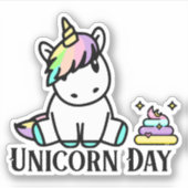 かわいいUnicorn DayとUnicorn Poo シール (正面)