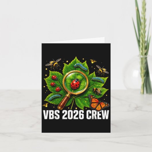 かわいいVBS2026裏庭の虫にマッチするバケーション カード (正面)