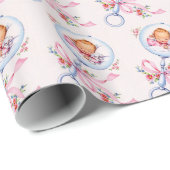 かわいいvinatgeの新生児、ベビーシャワー ラッピングペーパー (ロールコーナー)