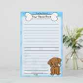 かわいいVizslaひな形 便箋 (スタンド正面)