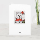 かわいいWESTIEのクリスマスカードのミイラの娘の息子ナナ シーズンカード (裏面)