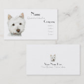 かわいいWestie犬の名刺 名刺 (正面/裏面)