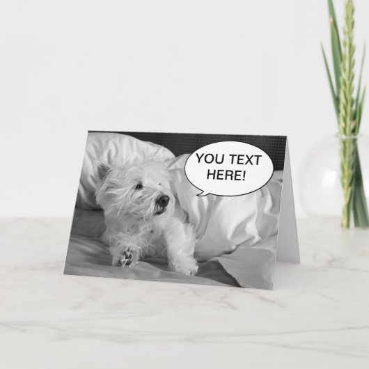 かわいいWestie犬の挨拶状 カード (正面)