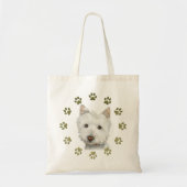 かわいいWestie犬の芸術および足 トートバッグ (正面)
