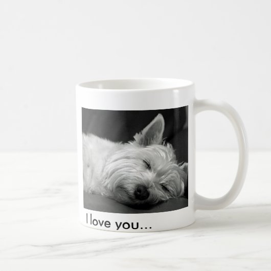 かわいいWestie (西の高地テリア)犬のマグ コーヒーマグカップ (右)