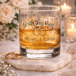 かわいいwithこのリングや輪名前をカスタムする結婚式の引き出物 ウイスキーグラス