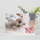 かわいいXOXOハートバレンタインデーの写真カード シーズンカード (スタンド正面)