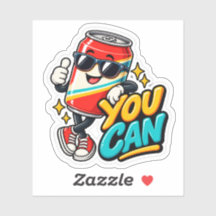 かわいいYOU CAN ソーダ缶 モチベーションフニービニールデカール
