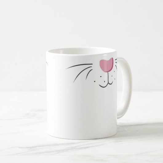 かわいおもしろいいウサギの鼻絵文字 コーヒーマグカップ (正面右)