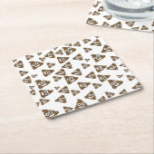 かわいおもしろいいウンチ絵文字 スクエアペーパーコースター (アングル)