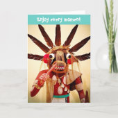 かわいおもしろいいカチナ顔楽しむの写真 カード (正面)