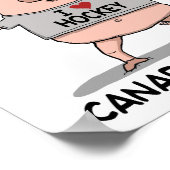 かわいおもしろいいカナダ産ベーコン豚 ポスター (角)