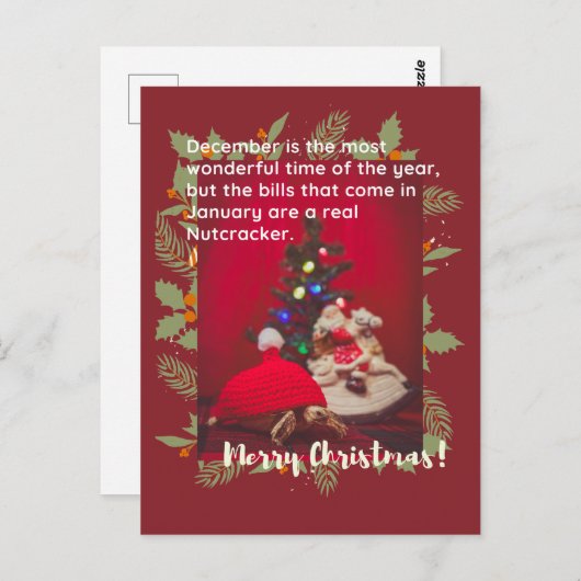 かわいおもしろいいクリスマスベビースルカタガメ ポストカード (正面/裏面)