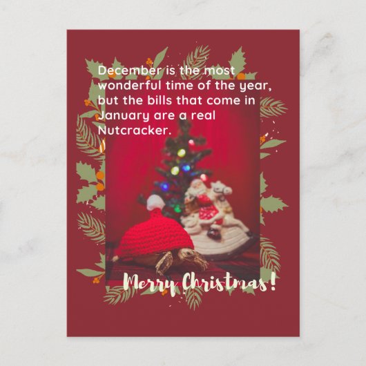 かわいおもしろいいクリスマスベビースルカタガメ ポストカード (正面)